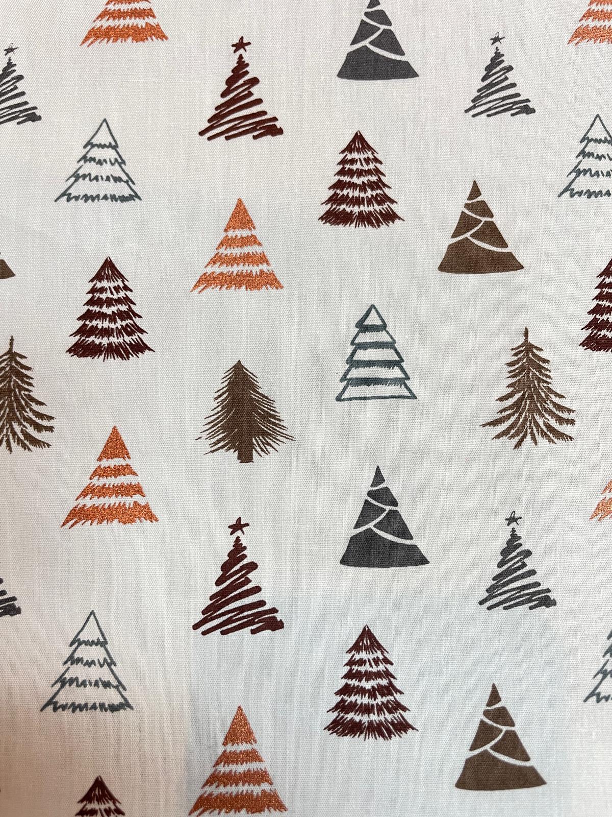 Baumwolle Weihnachten Tannen rustikal